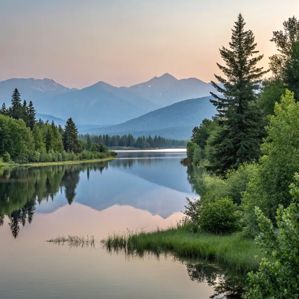Reflet serein d'un lac