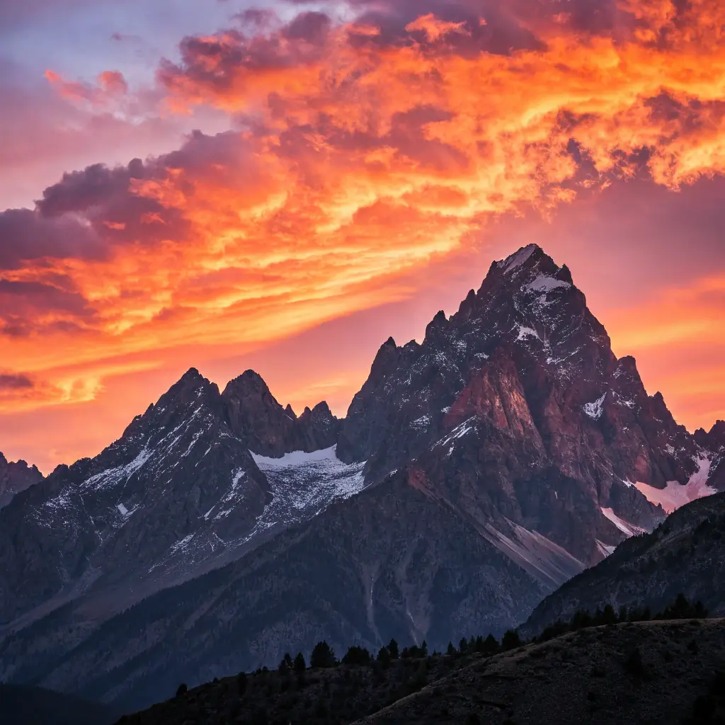 Coucher de Soleil sur les Montagnes
